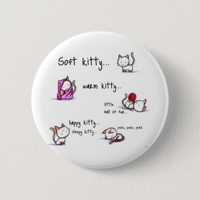 Badge Rond 5 Cm bouton somnolent de minou (Devant)