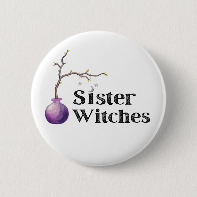 Badge Rond 5 Cm Bouton Sorcières Soeur (Devant)