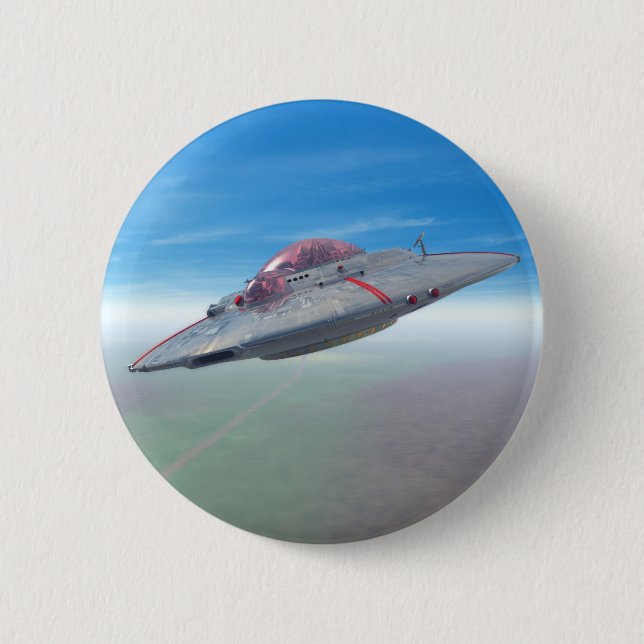Badge Rond 5 Cm Bouton Soucoupe volante (Devant)