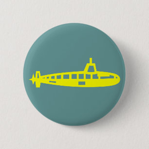 Badge Rond 5 Cm Bouton sous-marin jaune