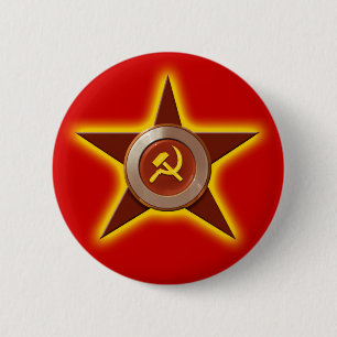 Badge Rond 5 Cm Bouton soviétique d'étoile