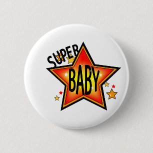 Badge Rond 5 Cm Bouton Star Baby