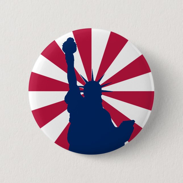 Badge Rond 5 Cm Bouton Statue de la Liberté (Devant)