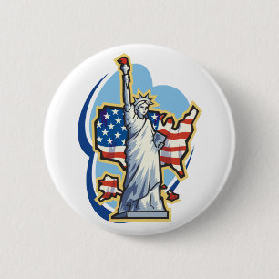 Badge Rond 5 Cm Bouton Statue De Liberté