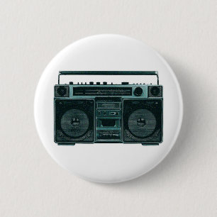 Badge Rond 5 Cm bouton stéréo rétro
