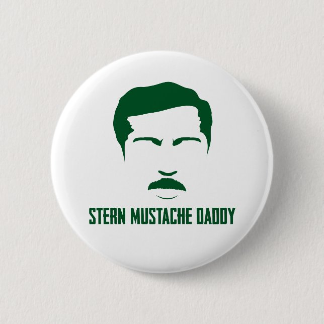 Badge Rond 5 Cm Bouton Stern Mustache (Devant)