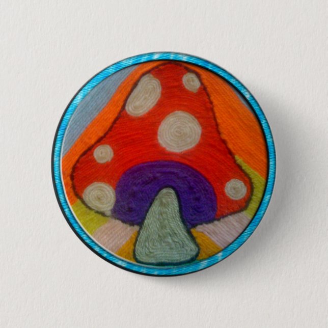 Badge Rond 5 Cm Bouton super de champignon (Devant)