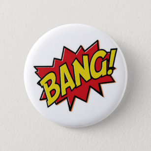 Badge Rond 5 Cm Bouton Superhero Bang de la bande dessinée