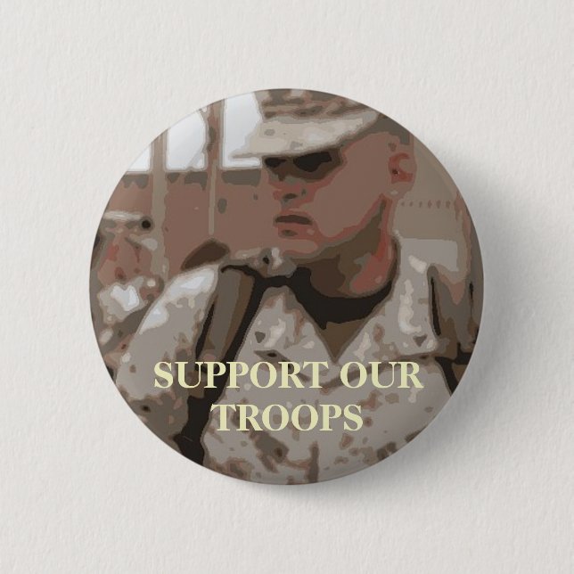 Badge Rond 5 Cm Bouton Support Our Troops (Devant)