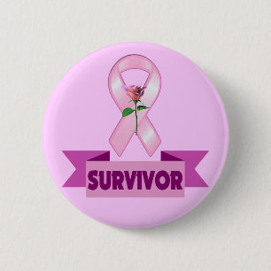 Badge Rond 5 Cm Bouton - survivant de cancer du sein