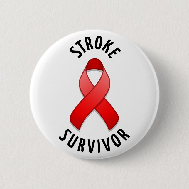 Badge Rond 5 Cm Bouton Survivant de l'AVC (Devant)