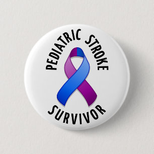 Badge Rond 5 Cm Bouton Survivant de l'AVC pédiatrique