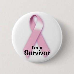 Badge Rond 5 Cm Bouton Survivant du cancer