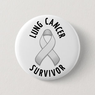 Badge Rond 5 Cm Bouton Survivant du cancer du poumon