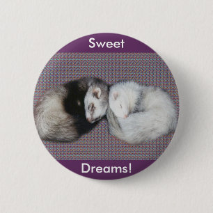 Badge Rond 5 Cm Bouton Sweet Dreams Ferrets