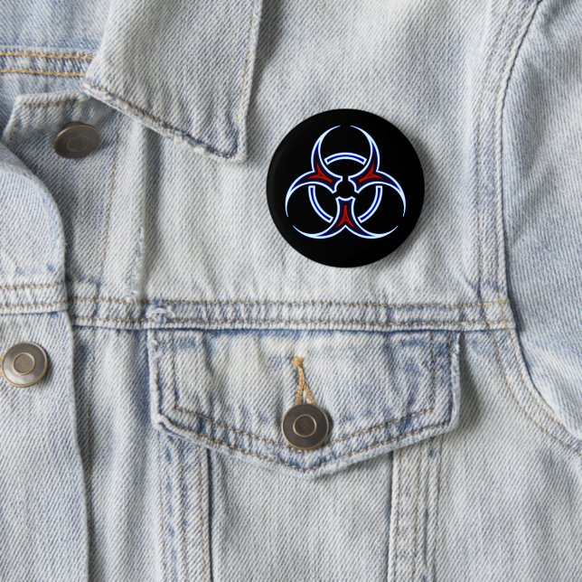 Badge Rond 5 Cm Bouton Symbole de risque biologique tribal (En situation)