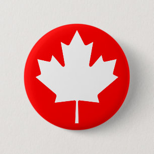 Badge Rond 5 Cm Bouton Symbole Feuille d'érable