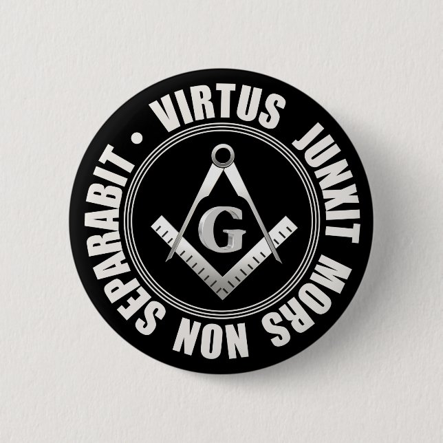 Badge Rond 5 Cm Bouton symbole masonique (Devant)