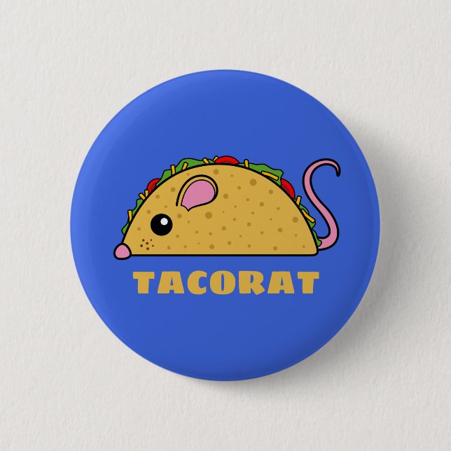 Badge Rond 5 Cm Bouton Taco Rat (Devant)