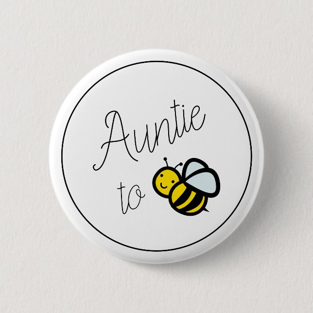 Badge Rond 5 Cm Bouton Tante to Bee Baby shower (Devant)