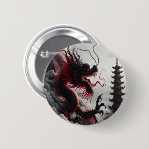 Badge Rond 5 Cm Bouton Tempête de dragon