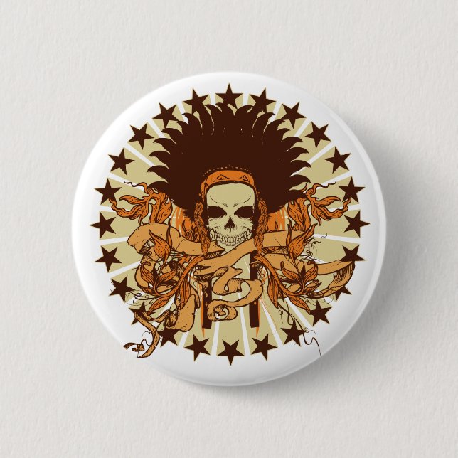 Badge Rond 5 Cm Bouton Tête du crâne 2 (Devant)
