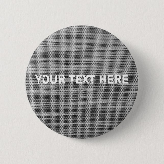 Badge Rond 5 Cm Bouton Texte personnalisé Faux Grey Fabric (Devant)