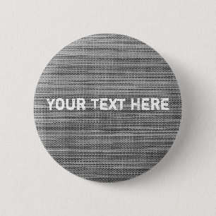 Badge Rond 5 Cm Bouton Texte personnalisé Faux Grey Fabric