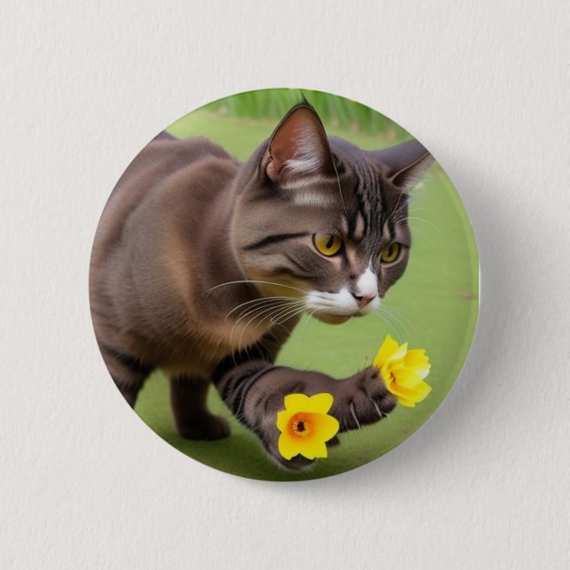 Badge Rond 5 Cm Bouton(thème de chat) (Devant)