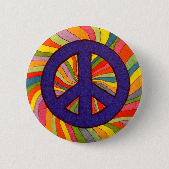 Badge Rond 5 Cm Bouton tourbillonnant de paix (Devant)