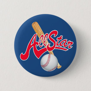 Badge Rond 5 Cm Bouton Tous les sports Star Baseball