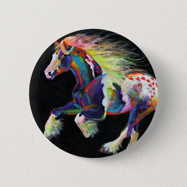 Badge Rond 5 Cm Bouton Trail Of Hearts Pony (Devant)