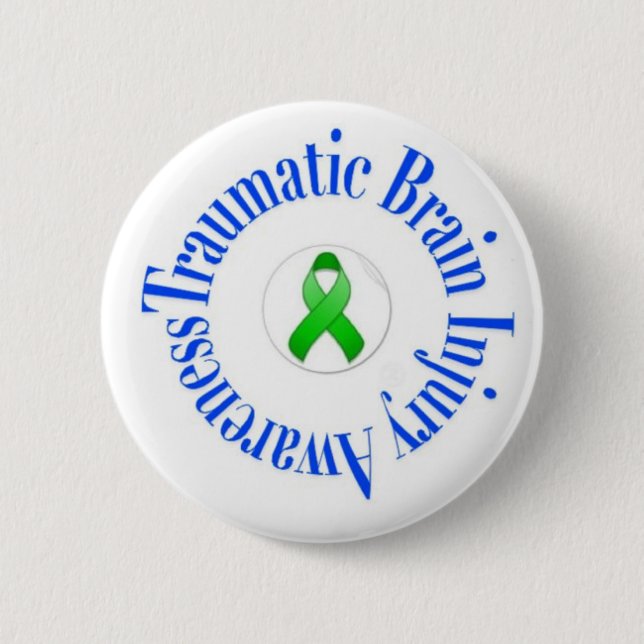 Badge Rond 5 Cm Bouton traumatique de conscience de lésion (Devant)