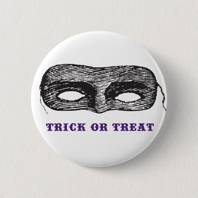Badge Rond 5 Cm Bouton Trick ou Treat Mask (Devant)