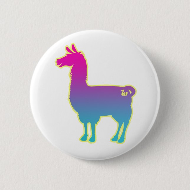 Badge Rond 5 Cm Bouton tropical rose de lama (Devant)