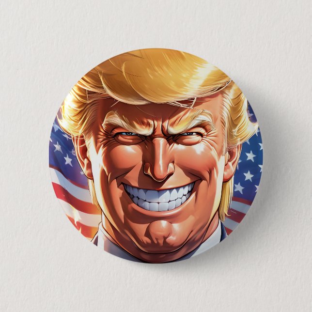 Badge Rond 5 Cm Bouton Trump MAGA 2024 America First (Devant)