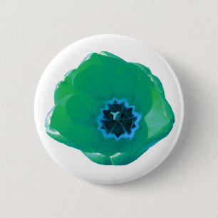 Badge Rond 5 Cm Bouton Tulipe verte et bleue