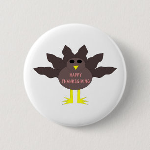 Badge Rond 5 Cm Bouton Turquie coupé de Thanksgiving