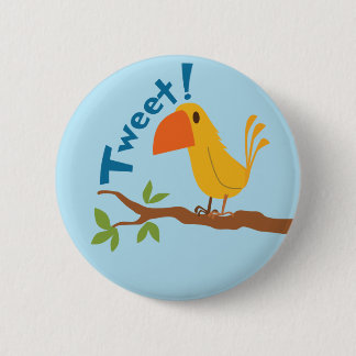 Badge Rond 5 Cm Bouton Tweet Bird