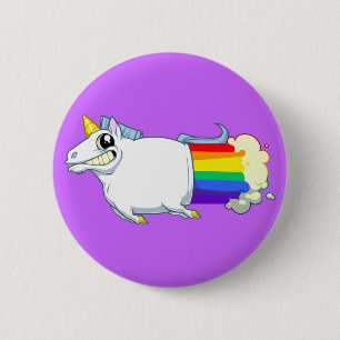 Badge Rond 5 Cm Bouton Unicorn Farts