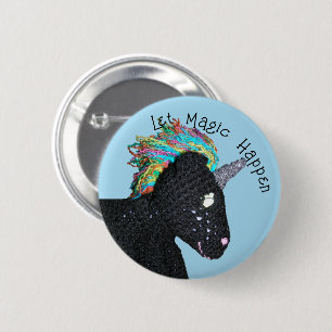 Badge Rond 5 Cm Bouton - Unicorn Magic