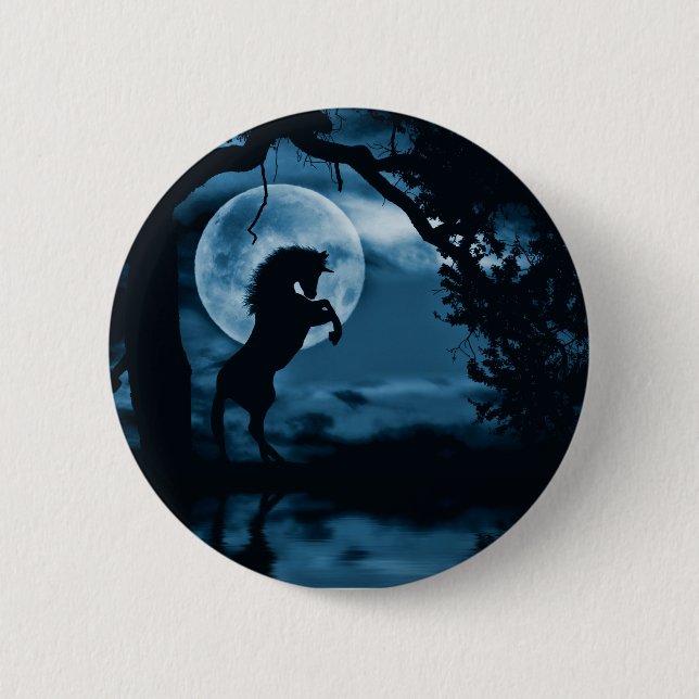 Badge Rond 5 Cm Bouton Unicorne magique (Devant)