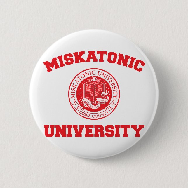 Badge Rond 5 Cm Bouton Université Miskatonique (Devant)