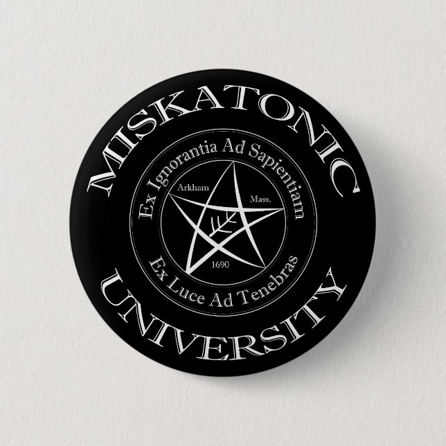 Badge Rond 5 Cm Bouton Université Miskatonique (Devant)