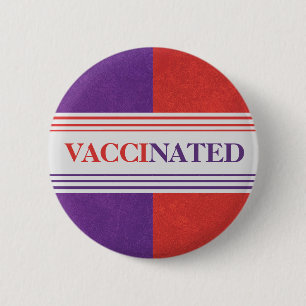 Badge Rond 5 Cm Bouton vacciné contre le colorbloc (rouge et viol