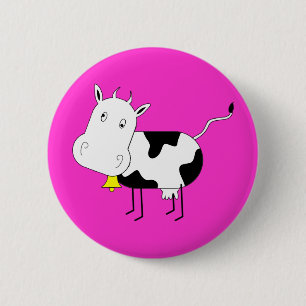 Badge Rond 5 Cm Bouton Vache de dessin