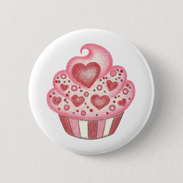 Badge Rond 5 Cm Bouton Valentine (Devant)