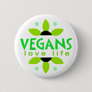 Badge Rond 5 Cm Bouton végétalien