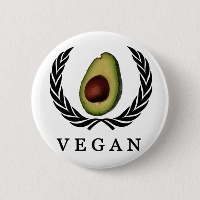 Badge Rond 5 Cm Bouton végétalien d'avocat (Devant)