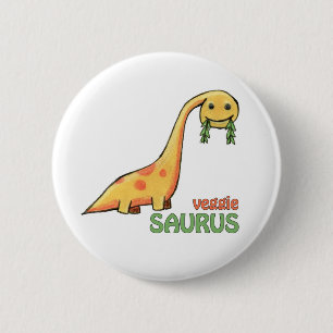 Badge Rond 5 Cm Bouton végétarien de Saurus